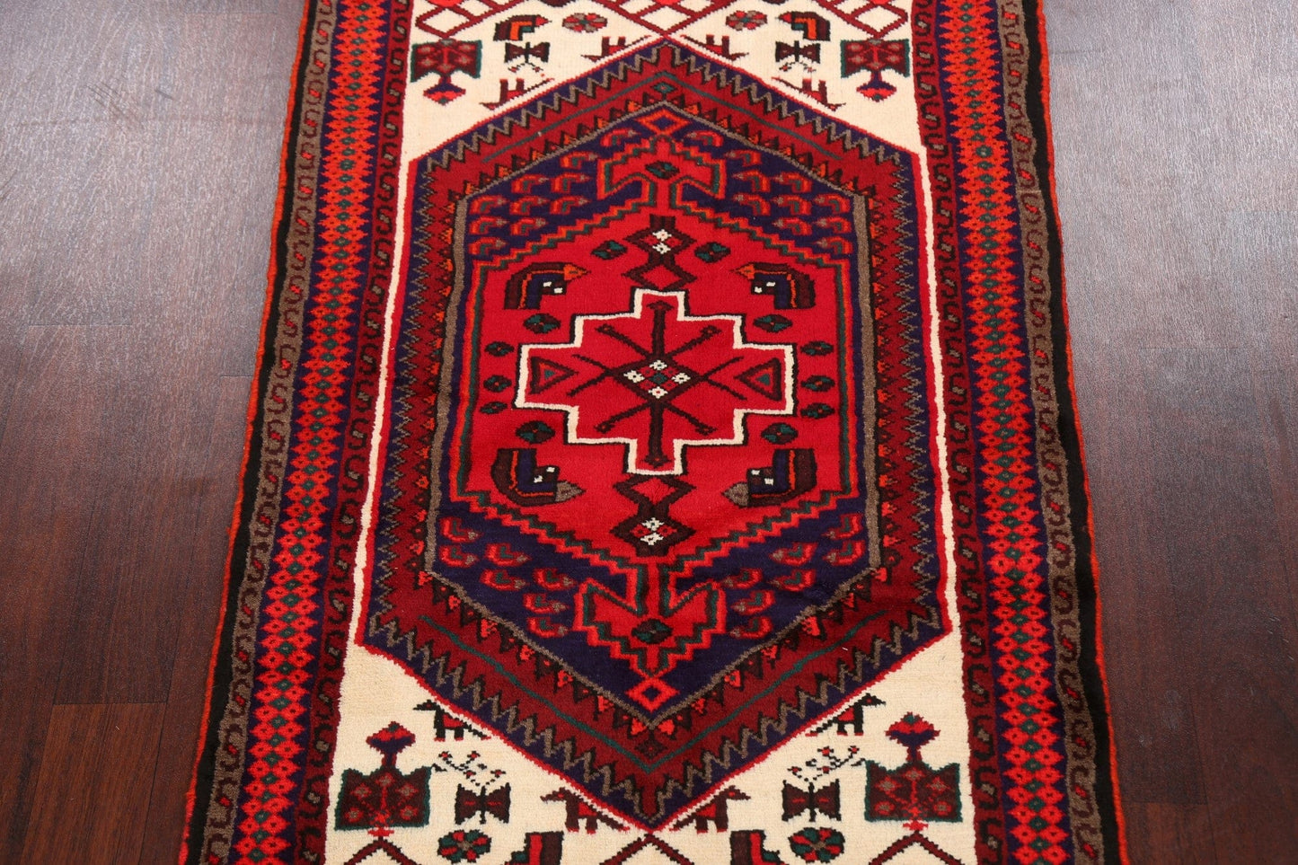 Tribal Geometric Hamedan Persian Area Rug 3x5