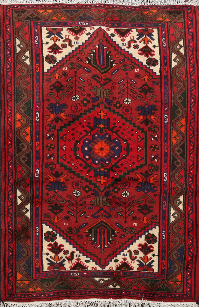 Tribal Geometric Hamedan Persian Area Rug 3x5