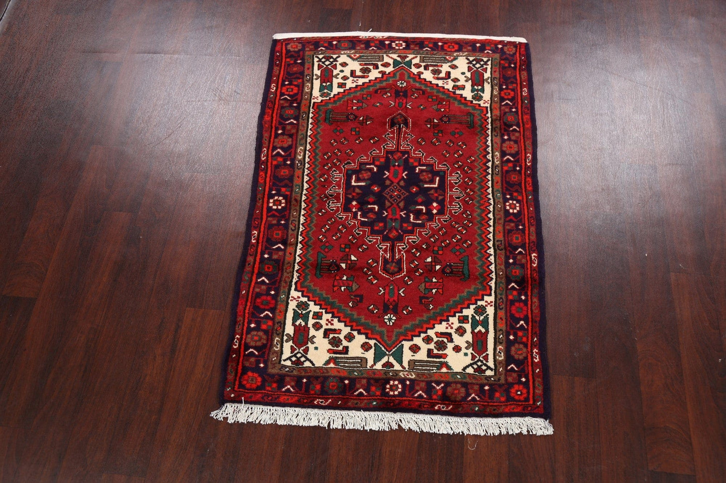 Tribal Geometric Hamedan Persian Area Rug 3x5