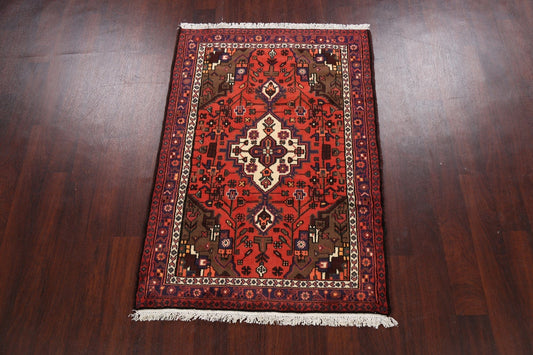 Tribal Geometric Hamedan Persian Area Rug 3x5