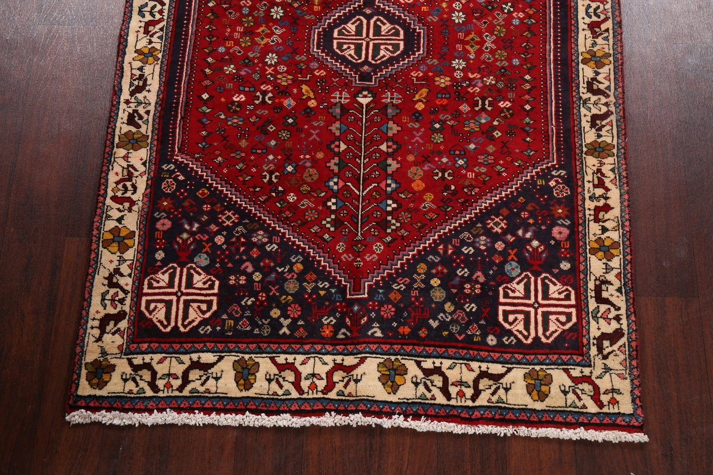 Tribal Geometric Abadeh Persian Area Rug 4x5