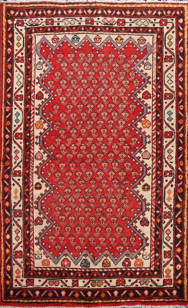 Red Boteh Botemir Persian Area Rug 3x5