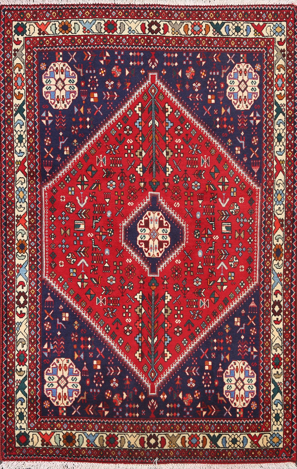 Tribal Geometric Abadeh Persian Area Rug 3x5