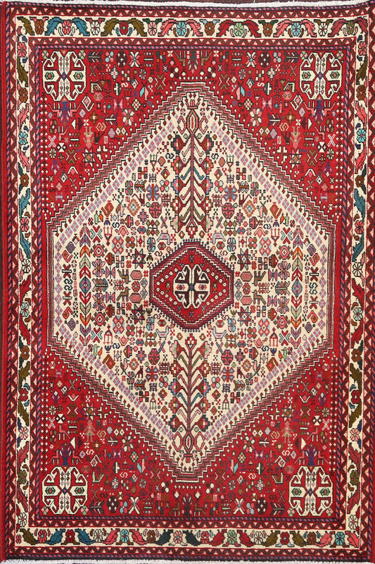 Tribal Geometric Abadeh Persian Area Rug 4x5