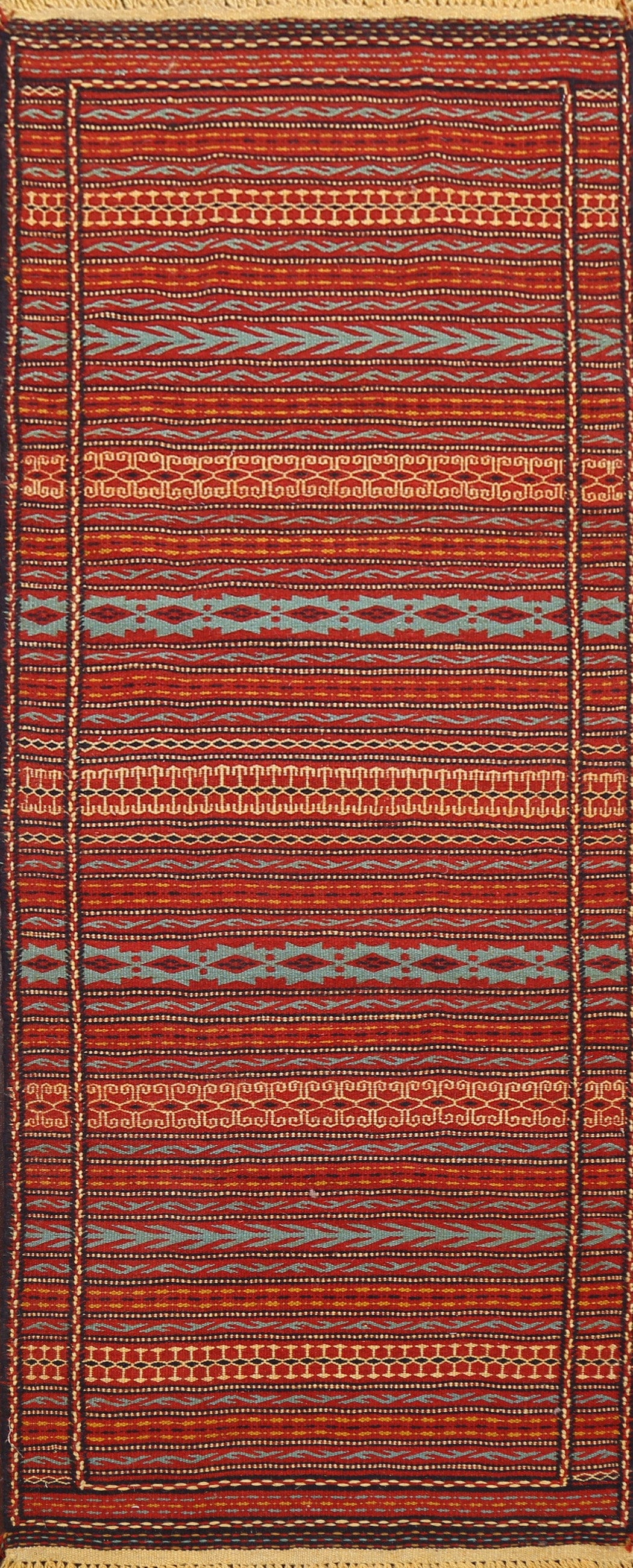 Tribal Kilim Sirjan Persian Runner Rug 2x7