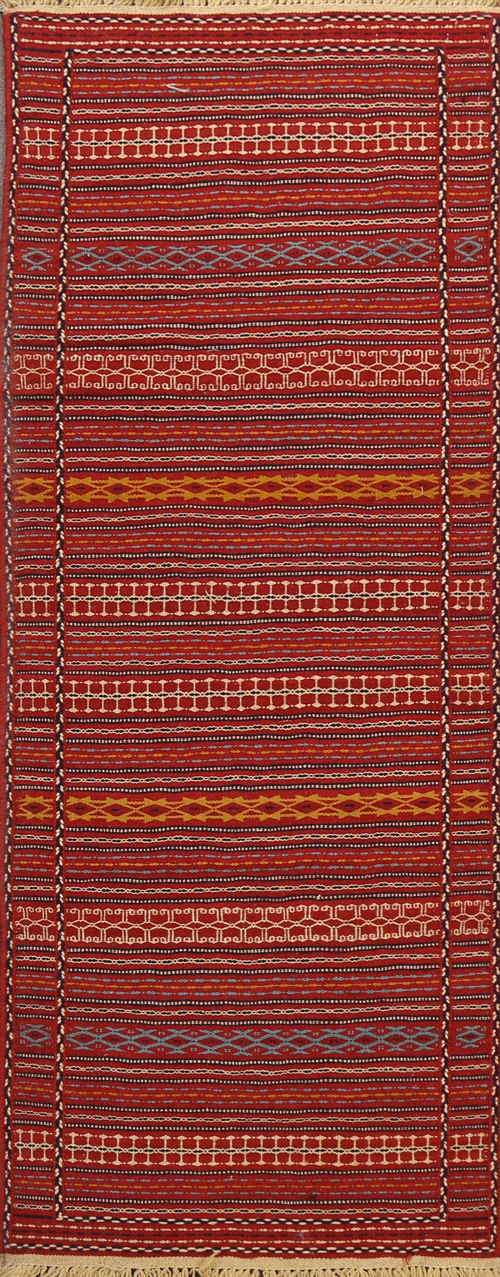 Tribal Kilim Sirjan Persian Runner Rug 2x7