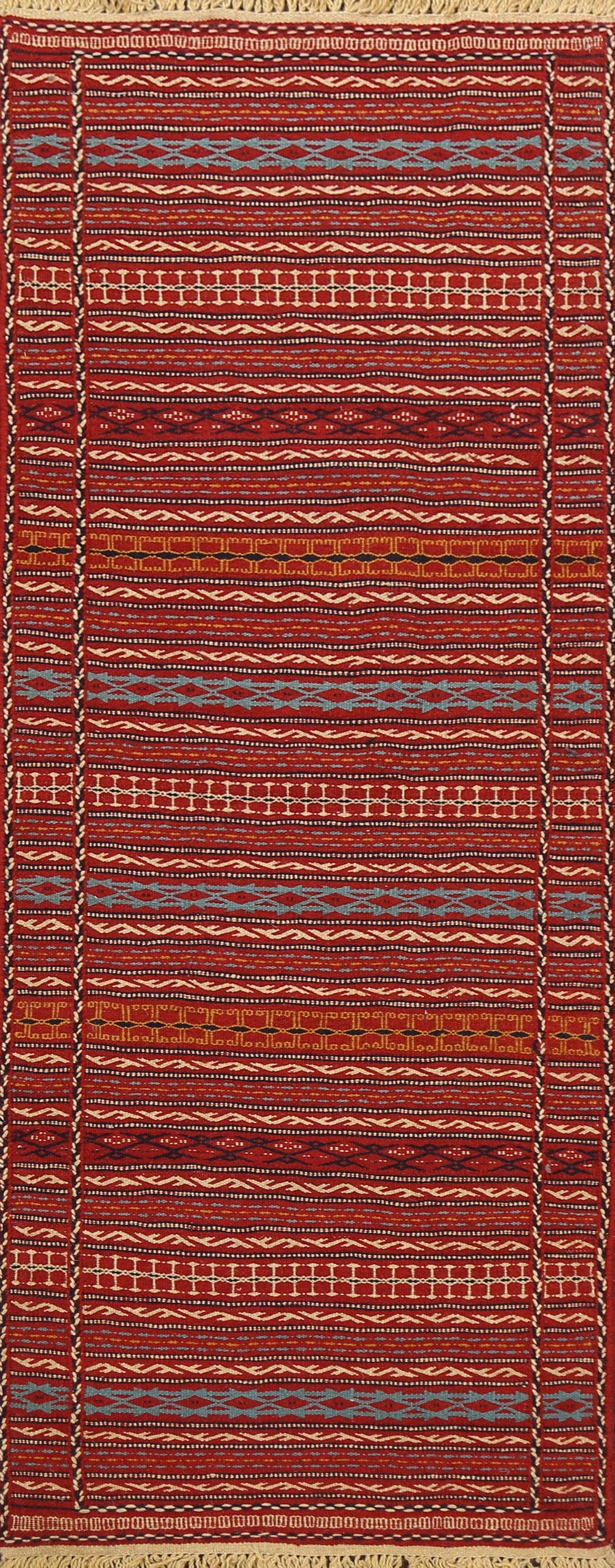 Tribal Kilim Sirjan Persian Runner Rug 2x7