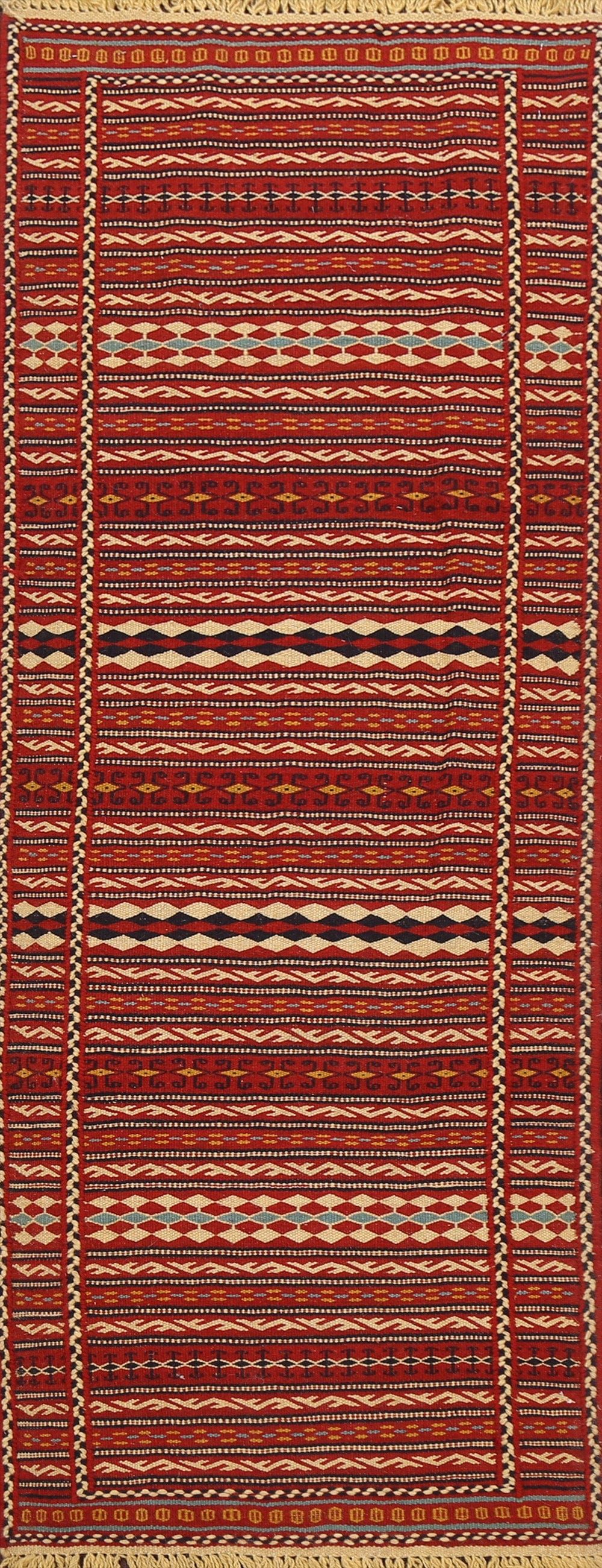 Tribal Kilim Sirjan Persian Runner Rug 2x7