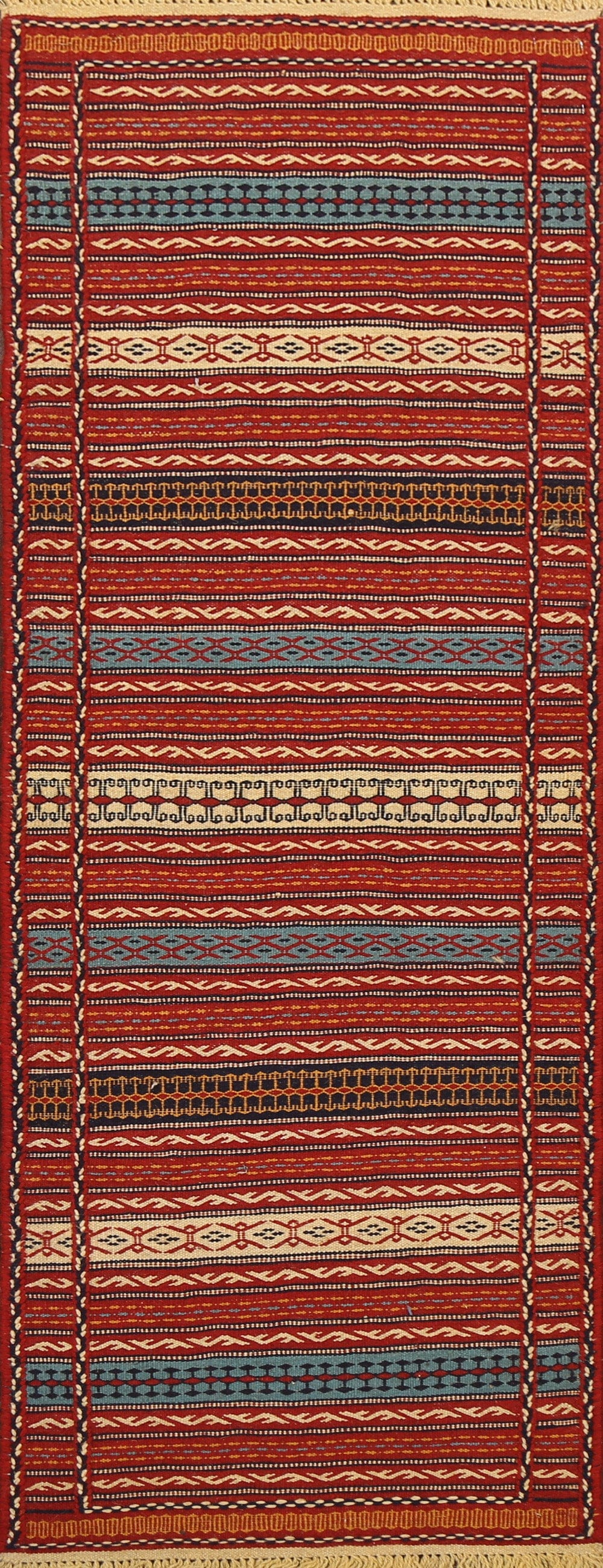 Tribal Kilim Sirjan Persian Runner Rug 2x7