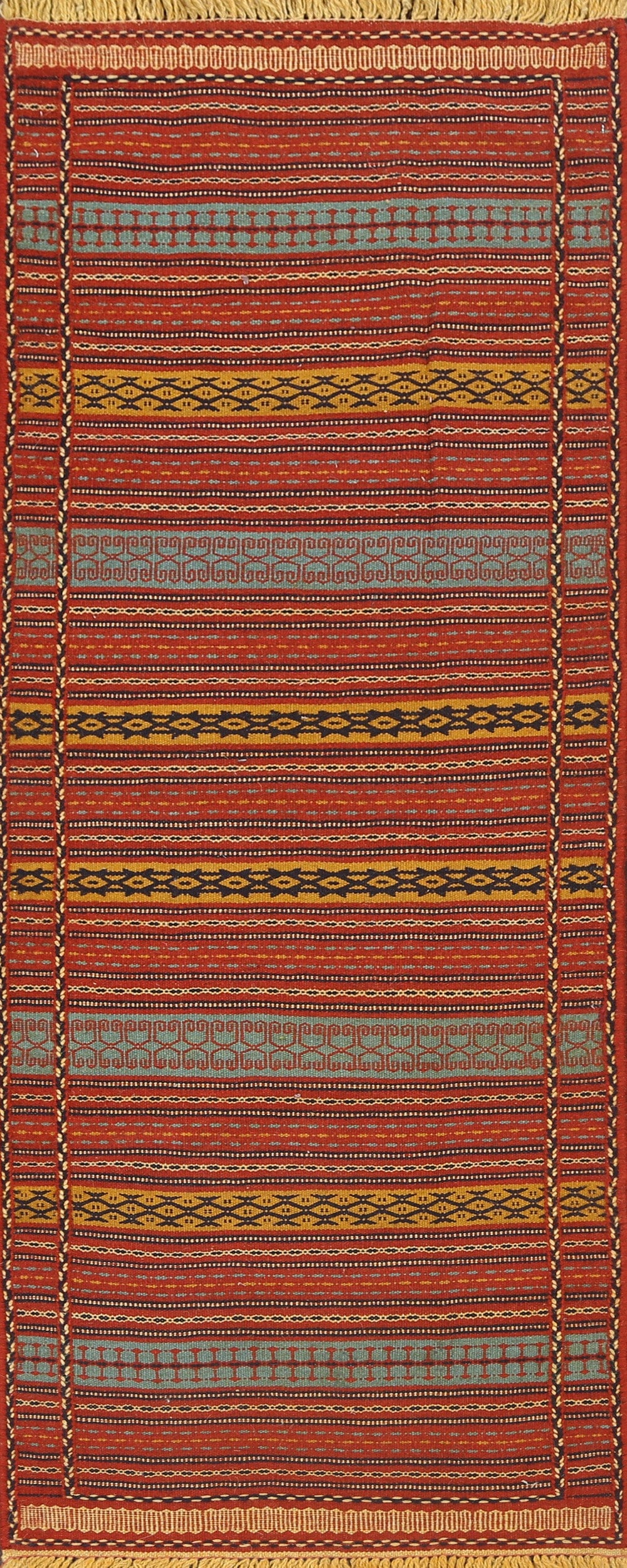 Tribal Kilim Sirjan Persian Runner Rug 2x7