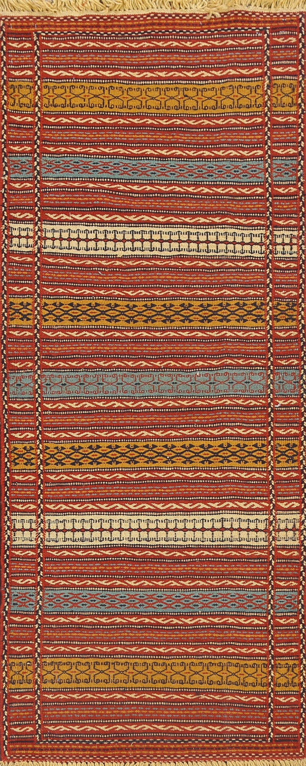 Tribal Kilim Sirjan Persian Runner Rug 2x7