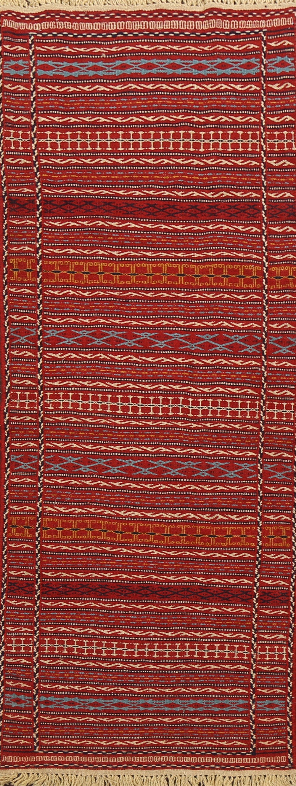 Tribal Kilim Sirjan Persian Runner Rug 2x7