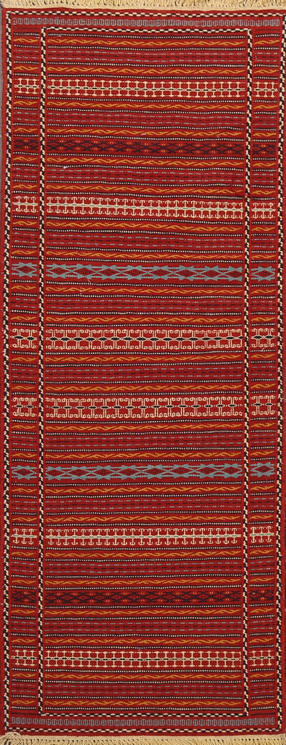 Tribal Kilim Sirjan Persian Runner Rug 2x7