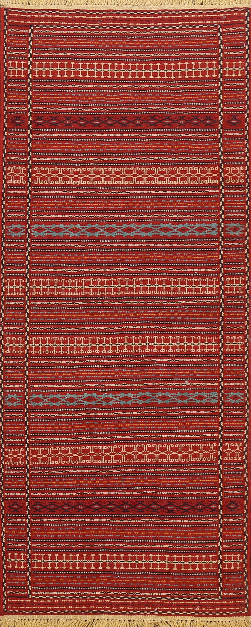 Tribal Kilim Sirjan Persian Runner Rug 2x7