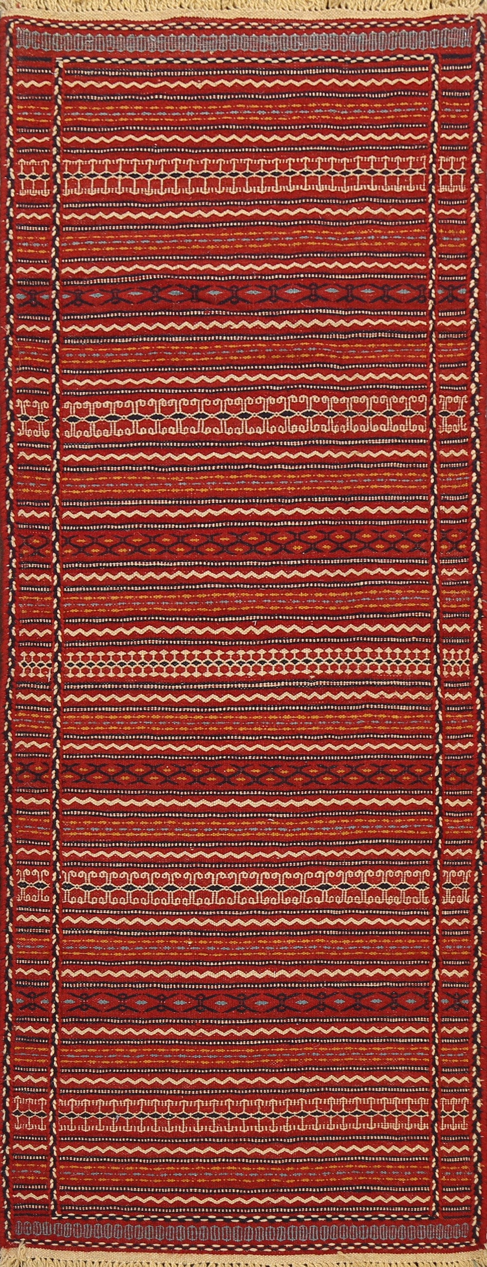 Tribal Kilim Sirjan Persian Runner Rug 2x7