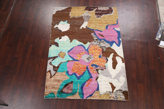 Contemporary Abstract Oriental Area Rug 5x7