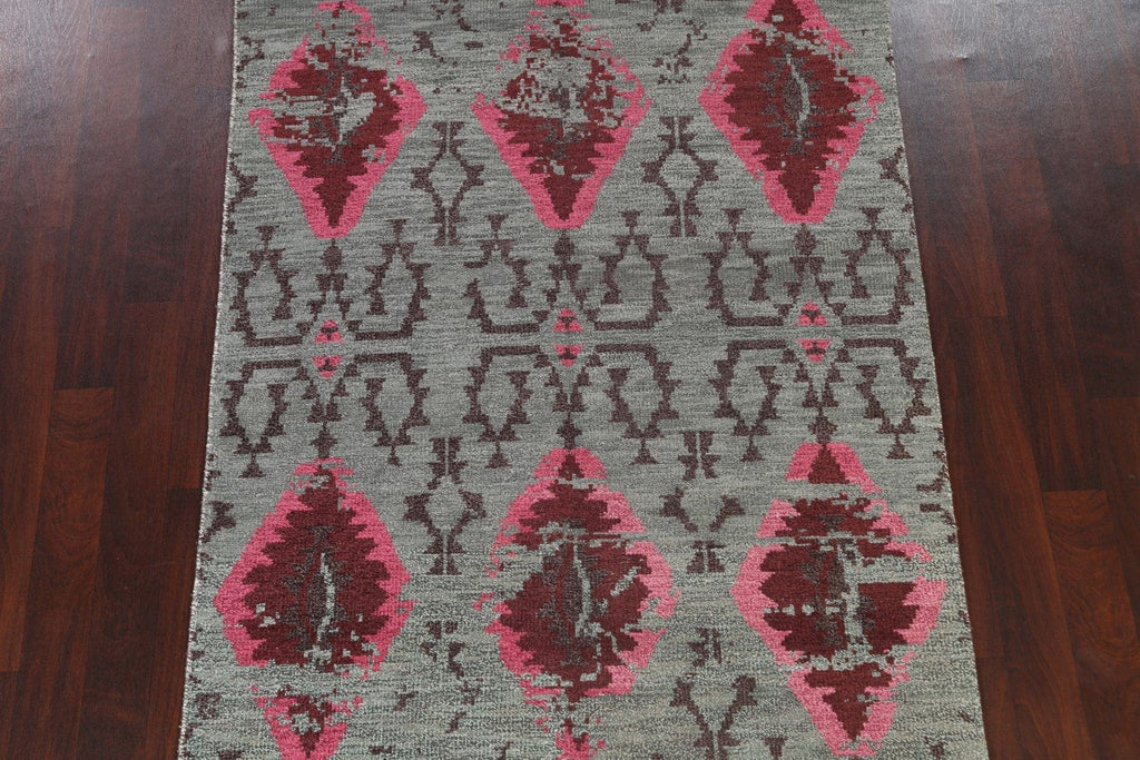 Distressed Geometric Abstract Oriental Area Rug 5x8