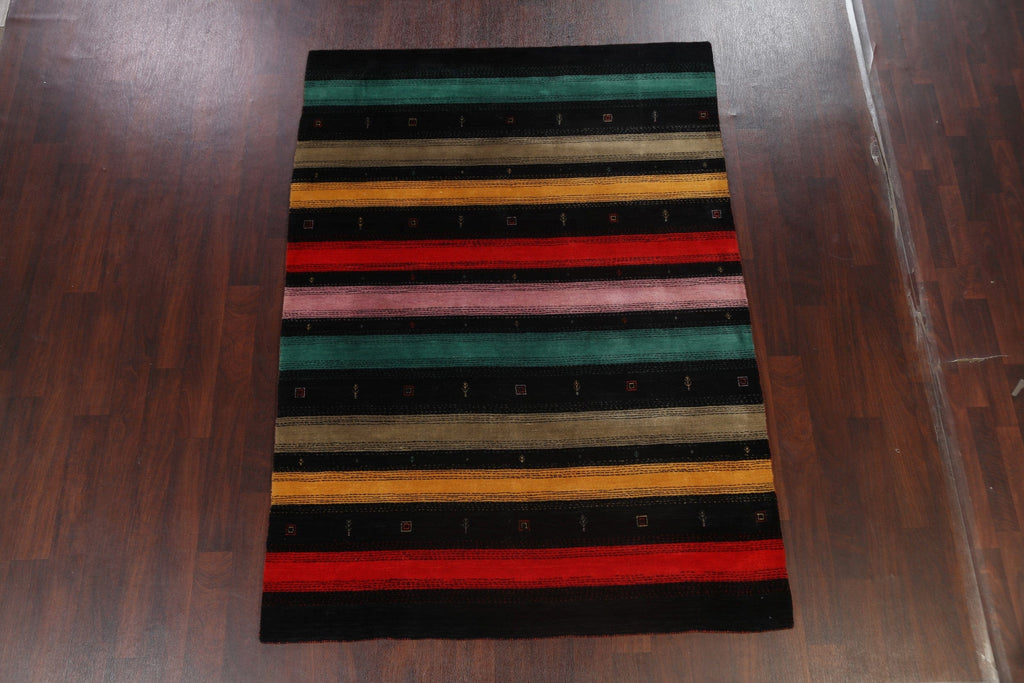 Stripe Modern Gabbeh Oriental Area Rug 6x8