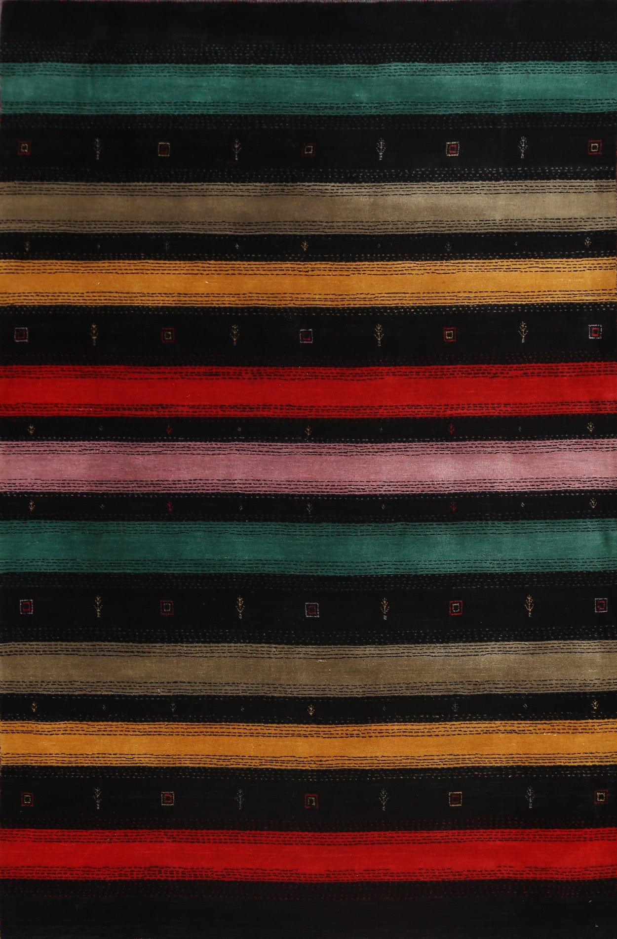 Stripe Modern Gabbeh Oriental Area Rug 6x8