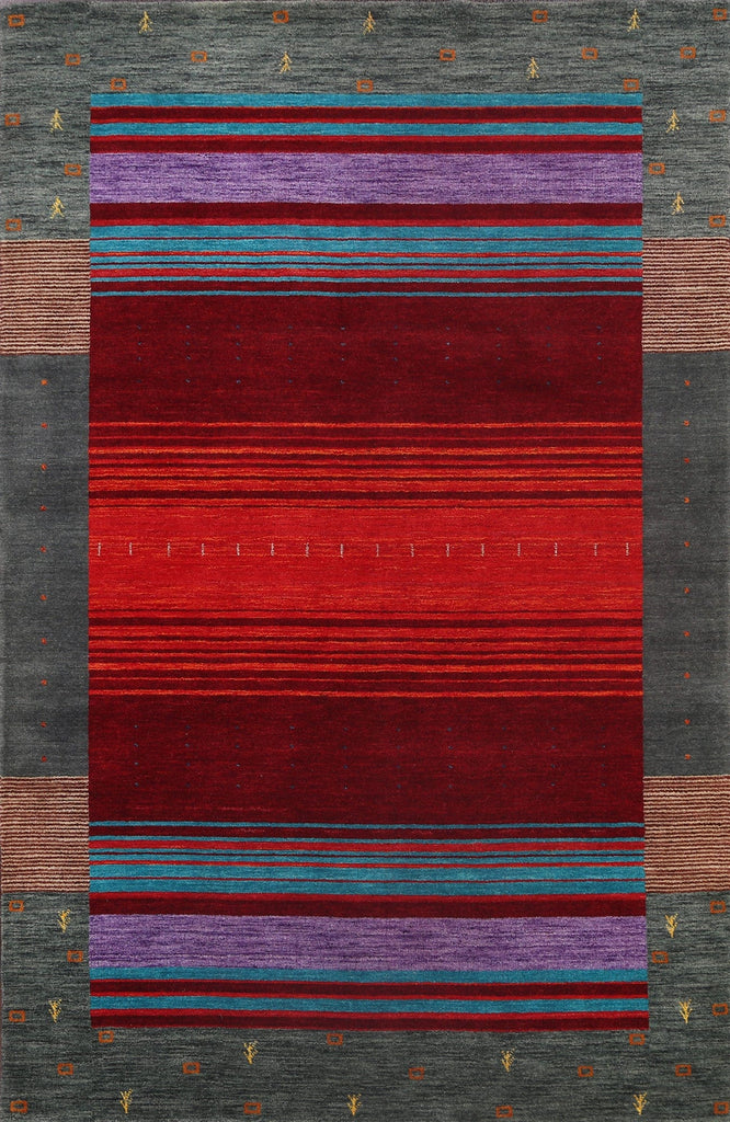 Abstract Gabbeh Oriental Area Rug 6x8