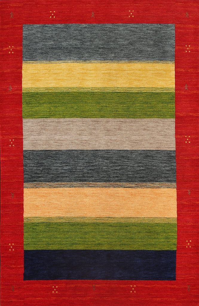 Abstract Contemporary Gabbeh Oriental Area Rug 6x8