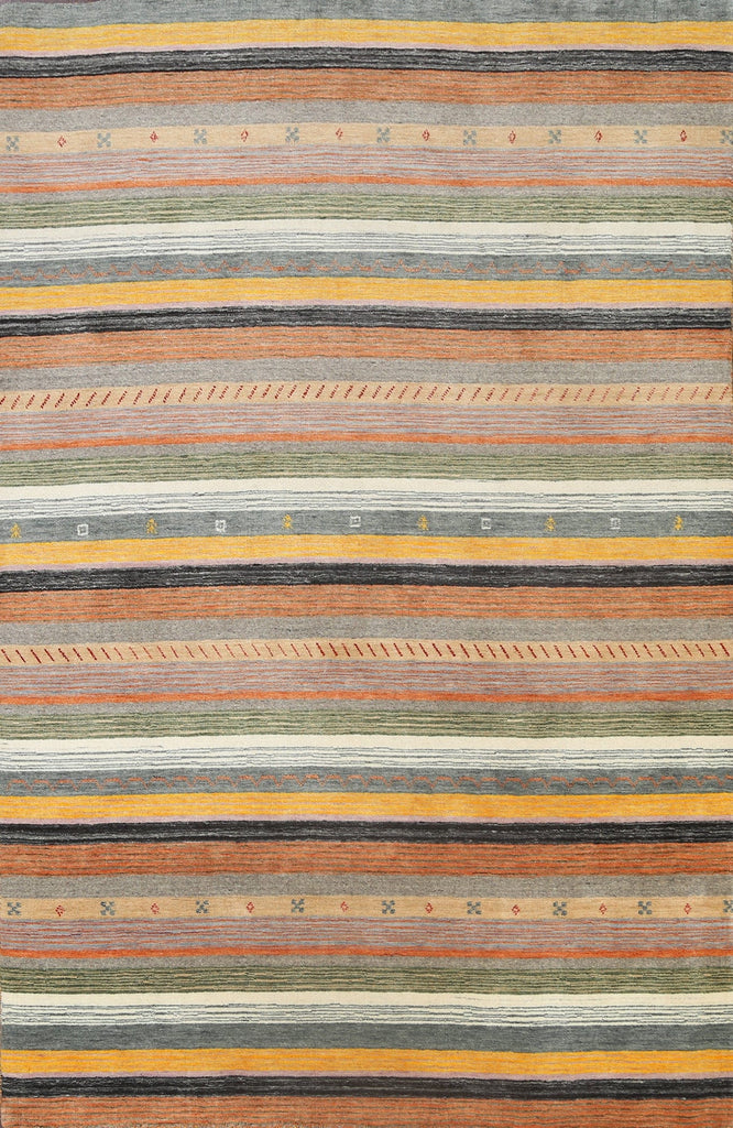 Abstract Contemporary Gabbeh Oriental Area Rug 6x8