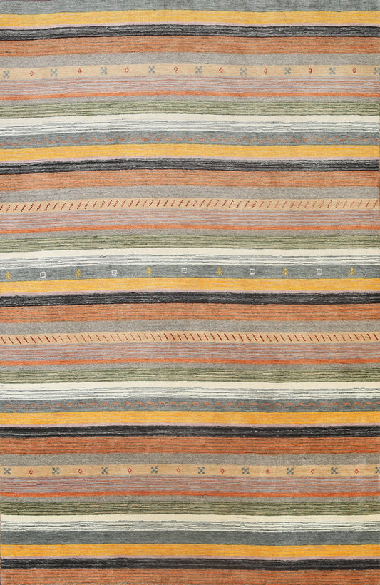 Abstract Contemporary Gabbeh Oriental Area Rug 6x8