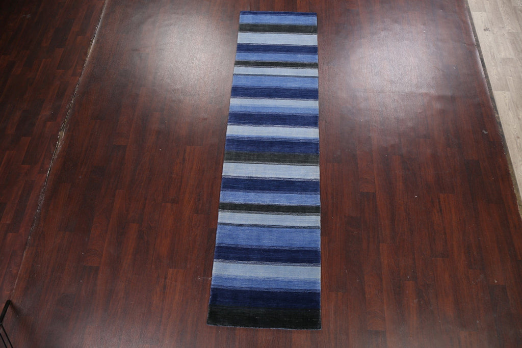 Stripe Modern Gabbeh Oriental Runner Rug 3x10