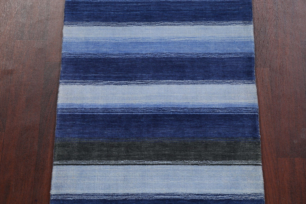 Stripe Modern Gabbeh Oriental Runner Rug 3x10