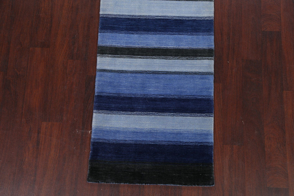 Stripe Modern Gabbeh Oriental Runner Rug 3x10