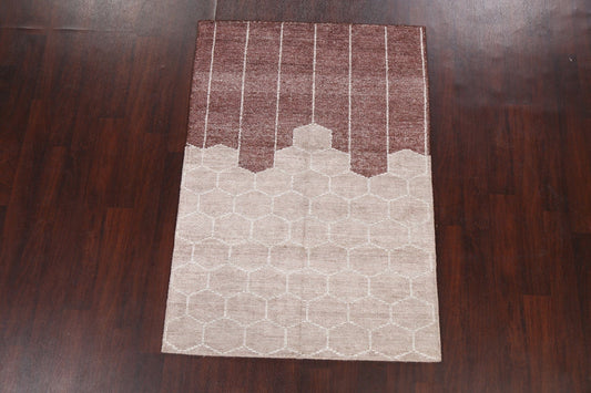 Contemporary Abstract Oriental Area Rug 4x6