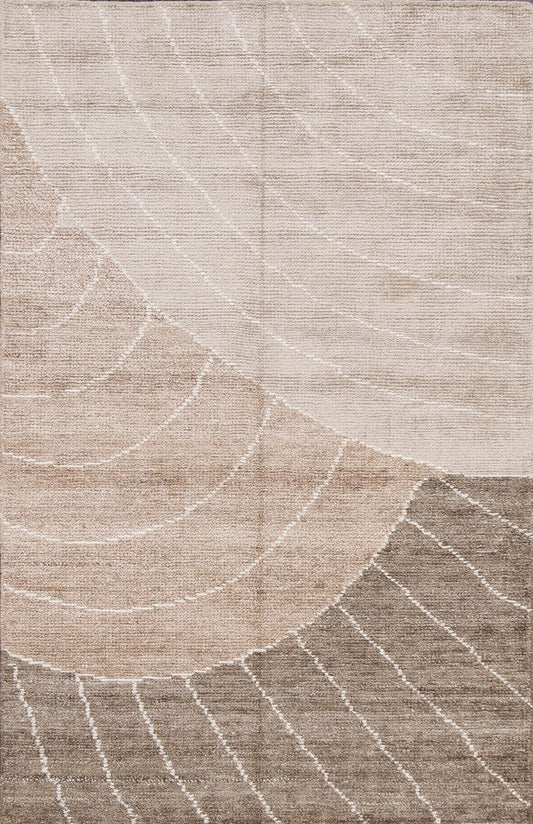 Contemporary Abstract Oriental Area Rug 4x6