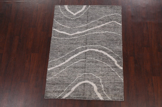 Contemporary Abstract Oriental Area Rug 4x6