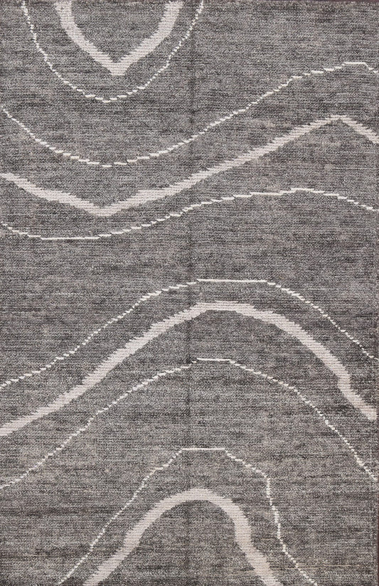 Contemporary Abstract Oriental Area Rug 4x6