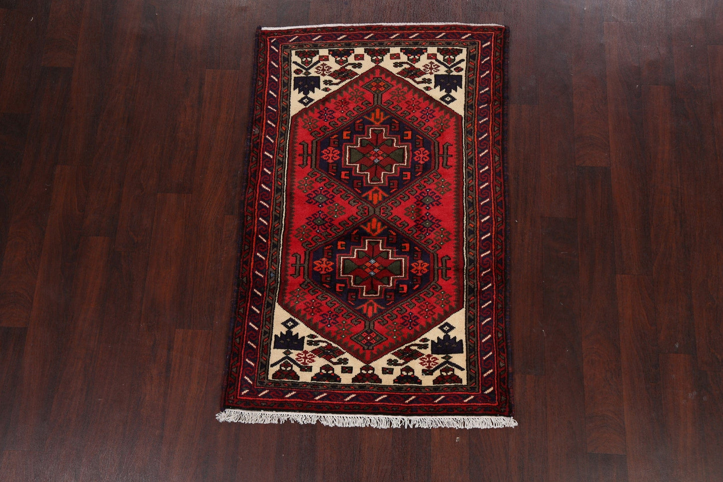 Geometric Hamedan Persian Area Rug 3x5