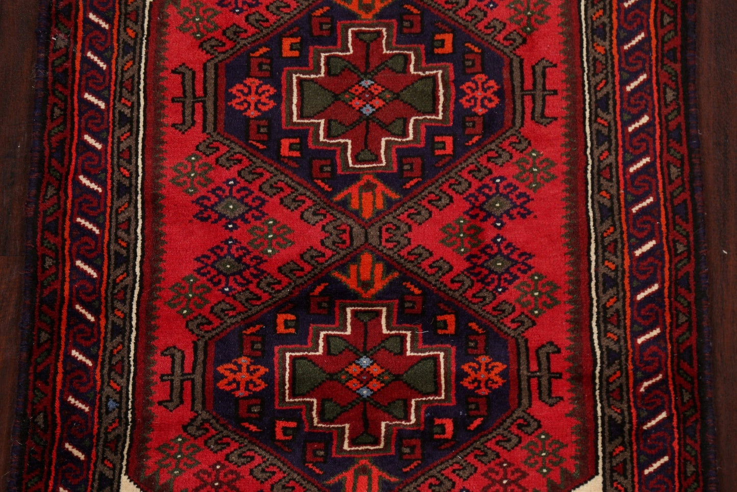 Geometric Hamedan Persian Area Rug 3x5