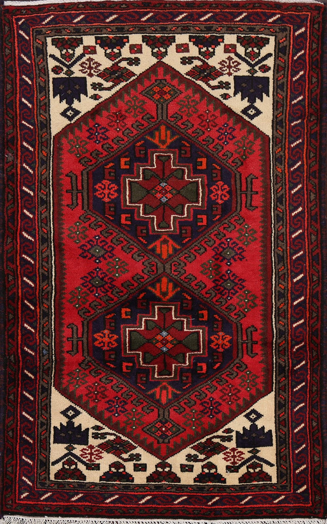 Geometric Hamedan Persian Area Rug 3x5