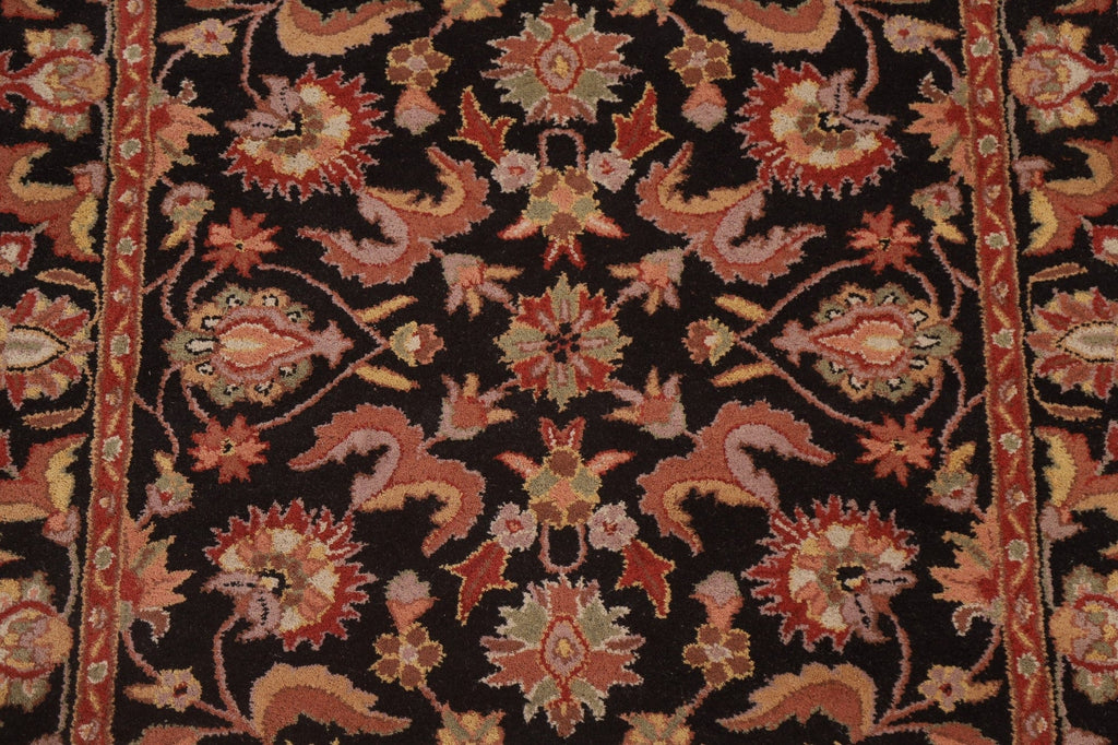 Black Floral Agra Area Rug 5x8