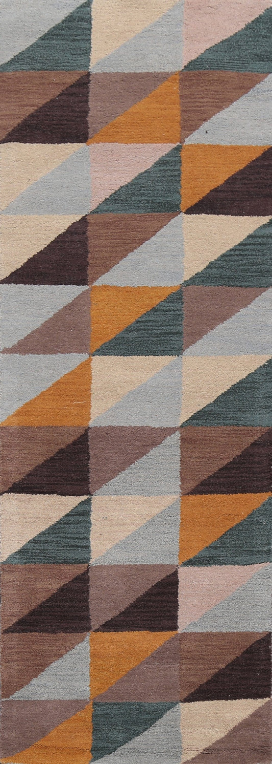 Modern Gabbeh Runner Rug 3x8