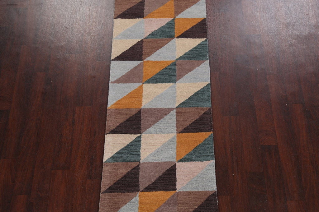 Modern Gabbeh Runner Rug 3x8