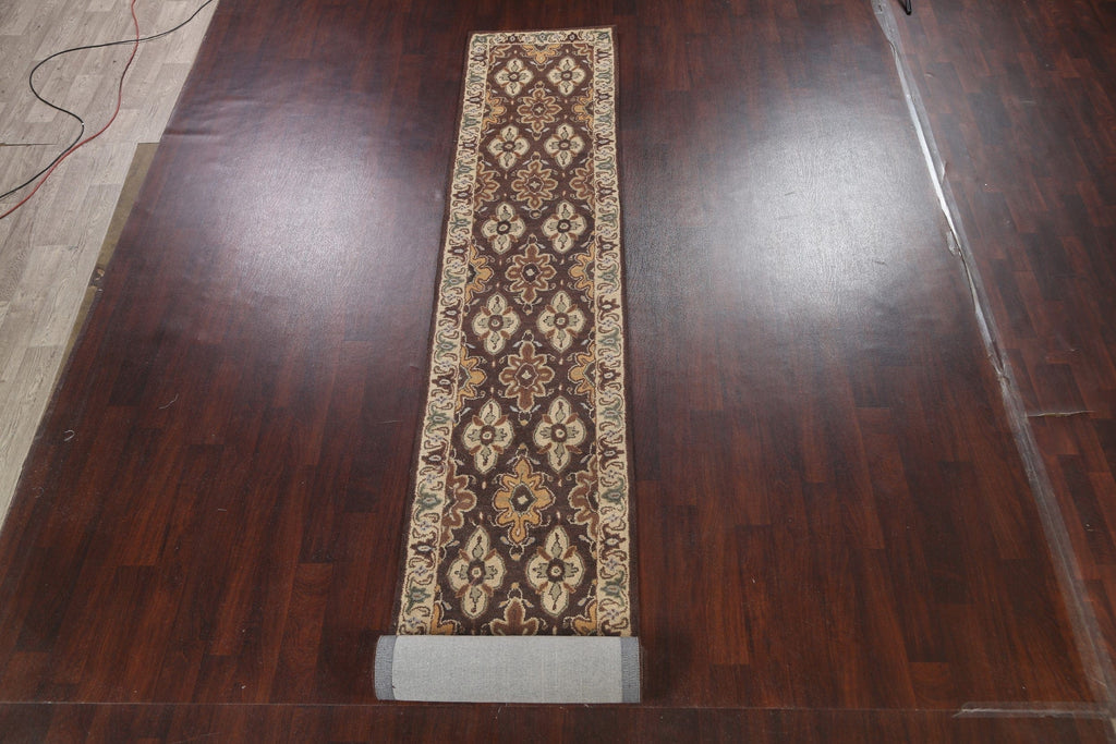 Brown Floral Runner Rug 3x19