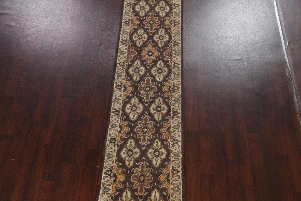 Brown Floral Runner Rug 3x19