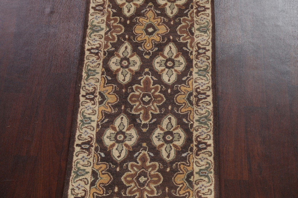 Brown Floral Runner Rug 3x19