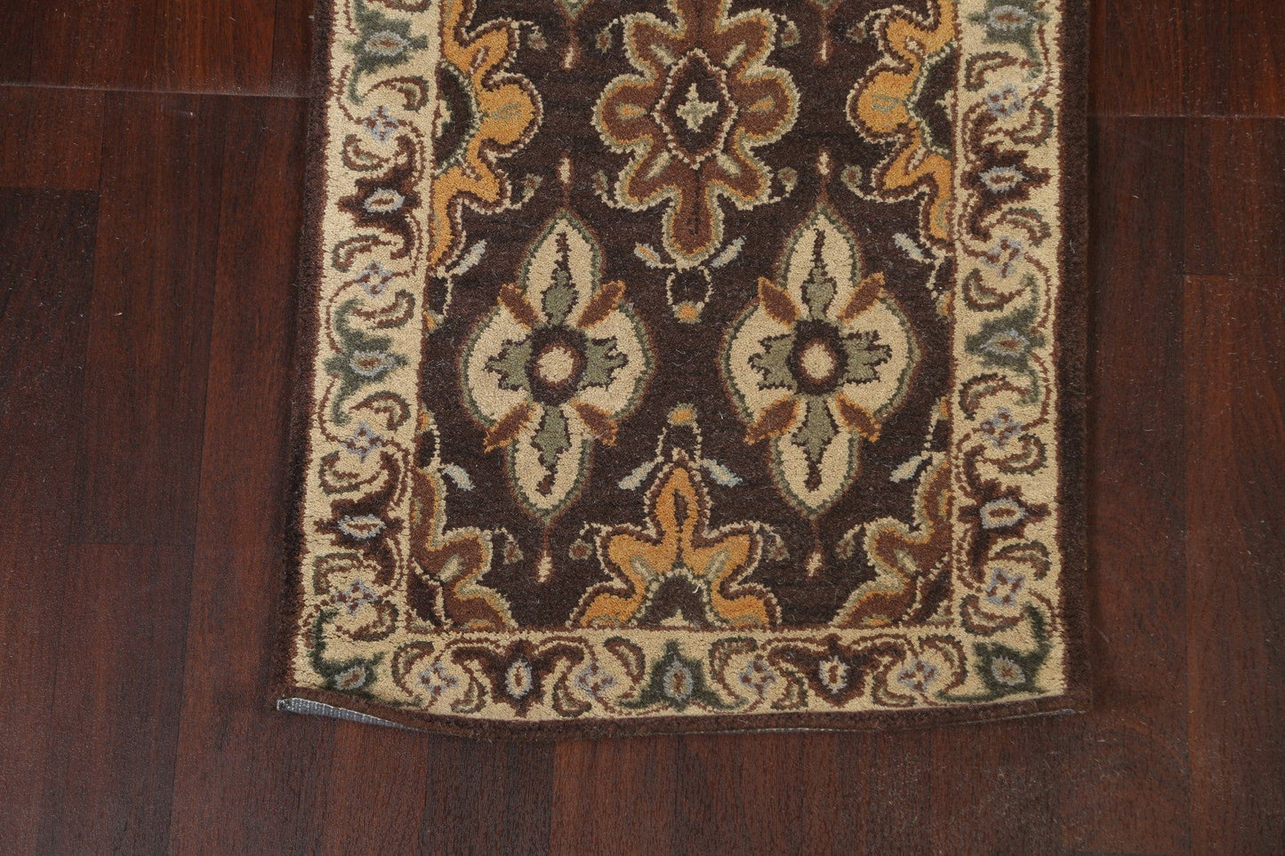 Brown Floral Runner Rug 3x19