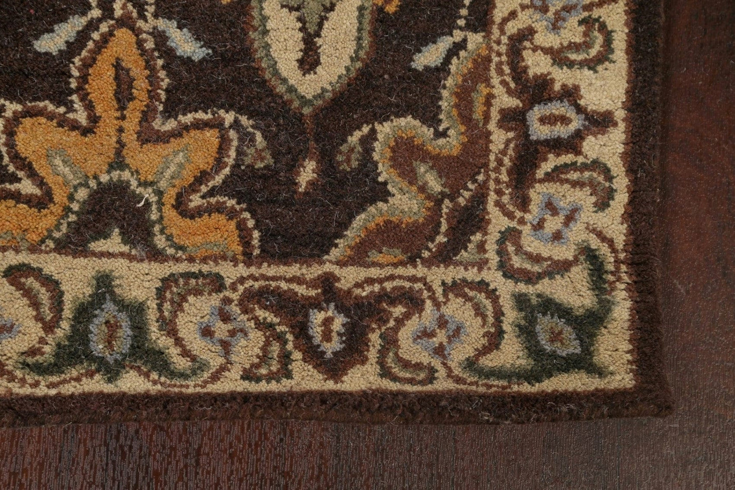 Brown Floral Runner Rug 3x19