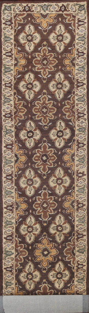 Brown Floral Runner Rug 3x19