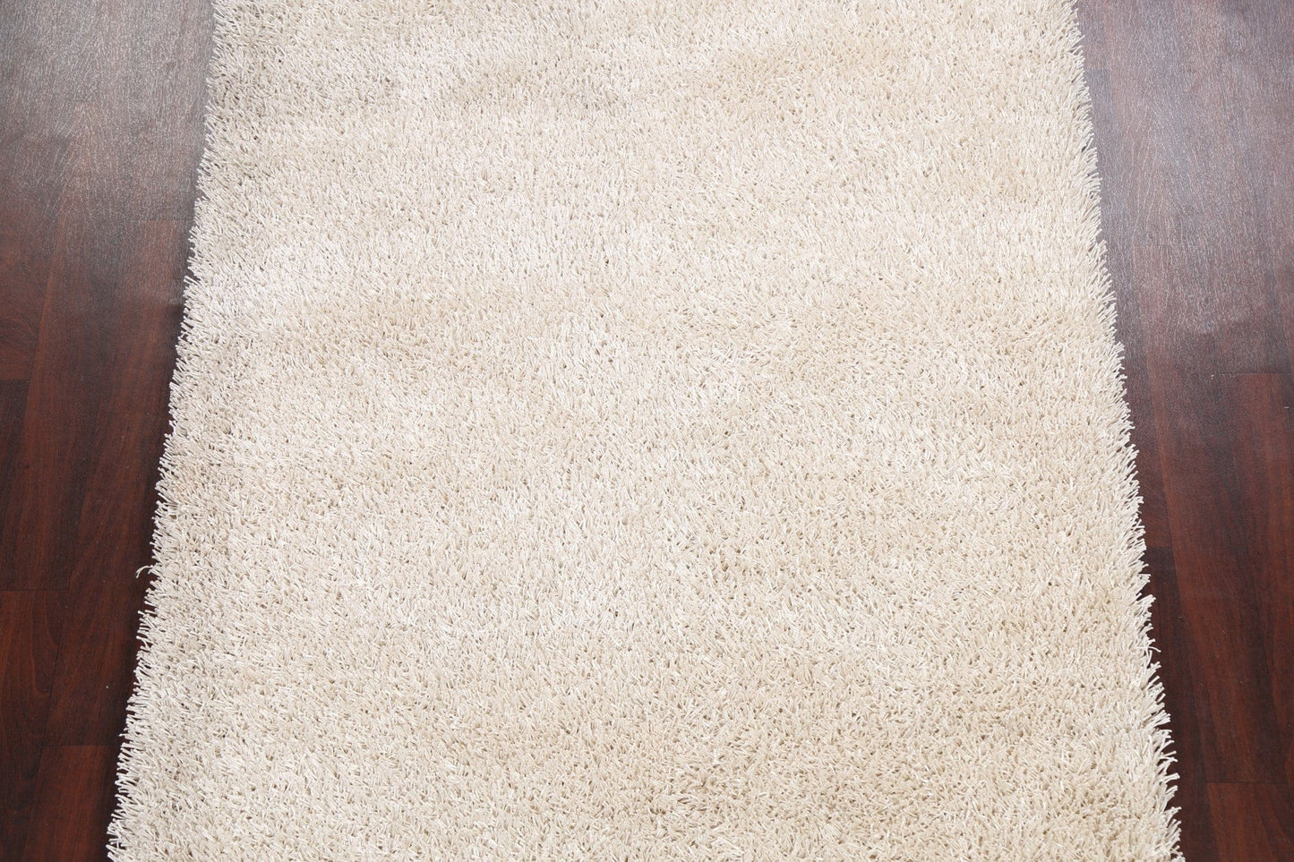 Plush White Shaggy Area Rug 5x7