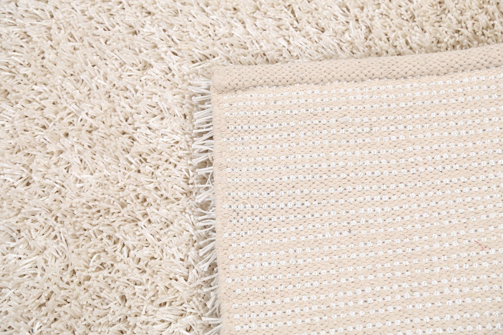 Plush White Shaggy Area Rug 5x7