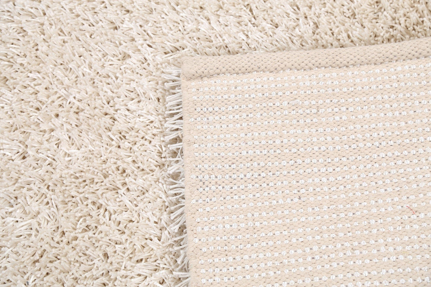 Plush White Shaggy Area Rug 5x7