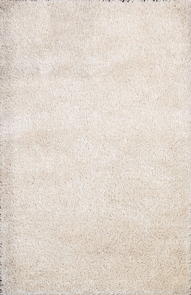 Plush White Shaggy Area Rug 5x7